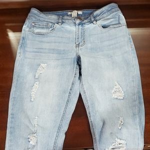 Distressed refuge jeans